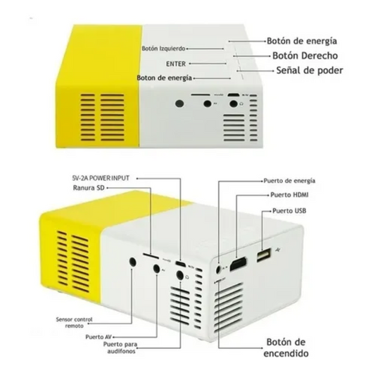 Mini Proyector Led Portátil Amarillo